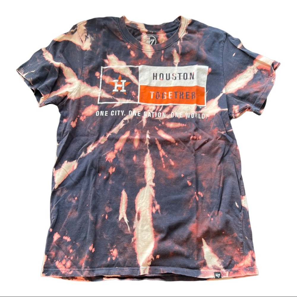 Repurposed bleached tee Houston Astros